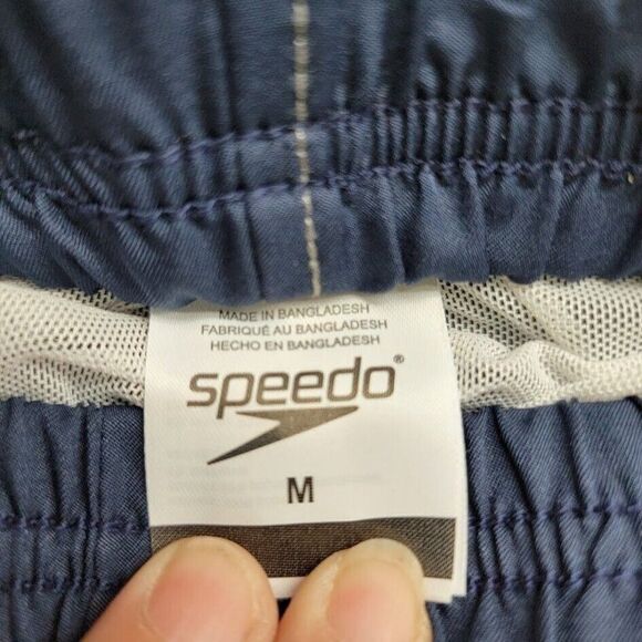 Speedo Swim Trunks Shorts Men's Size Medium Blue White Gray Mesh - Picture 4 of 8
